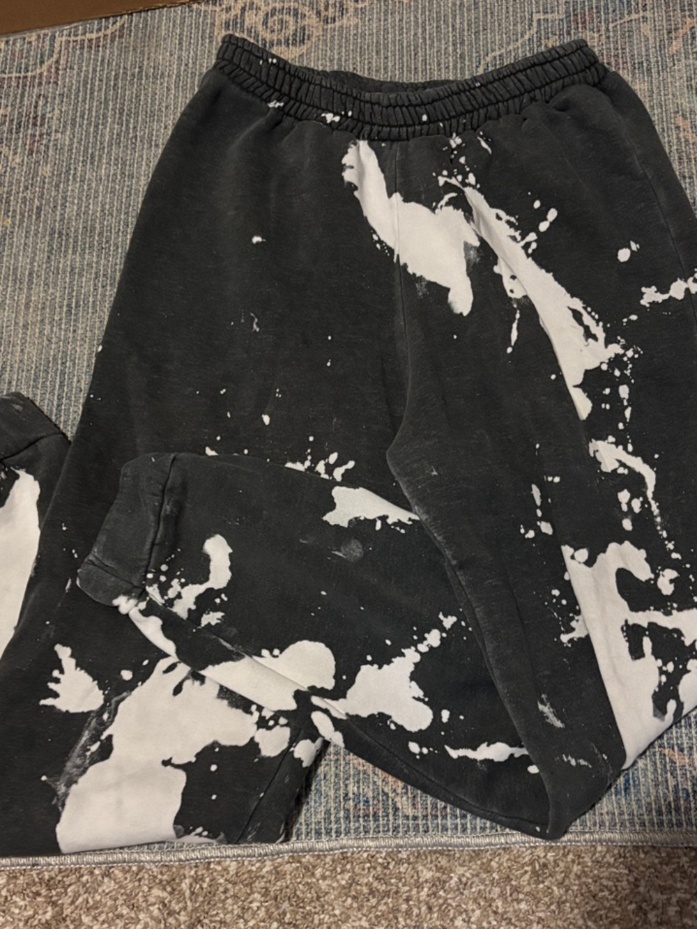 Nasty Gal Black & White Tie-Dye Track Pants